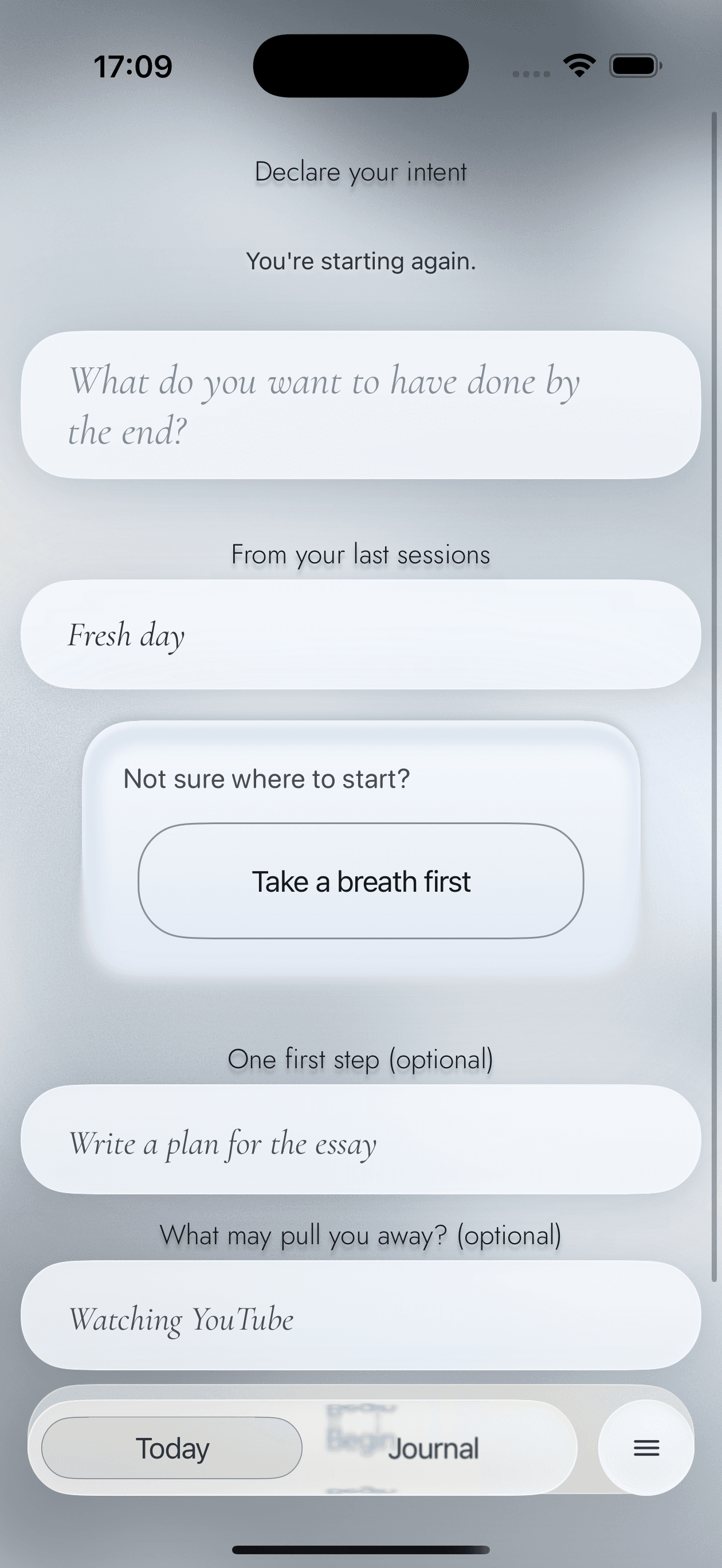 Declaring an intention in Hesya